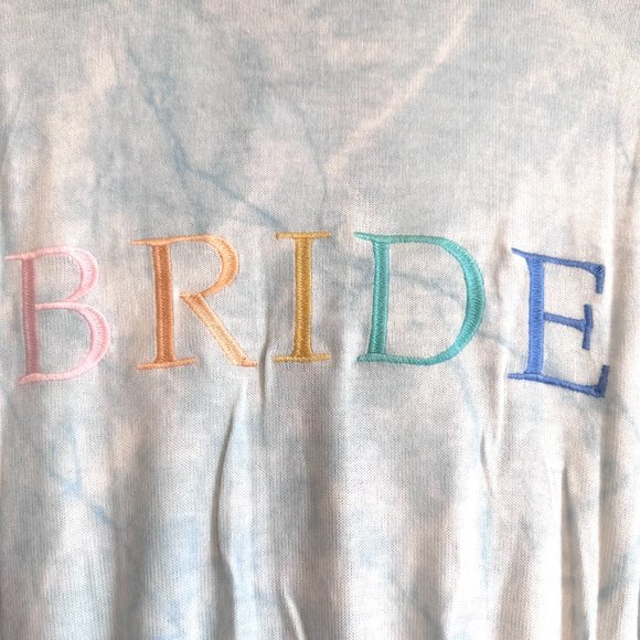 PJ Salvage NWT Women's Wifey Bridal Embroidered Robe Cloud Blue Large - Picture 6 of 7